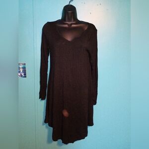 Elegant Black Dearcase Long Sleeve Dress